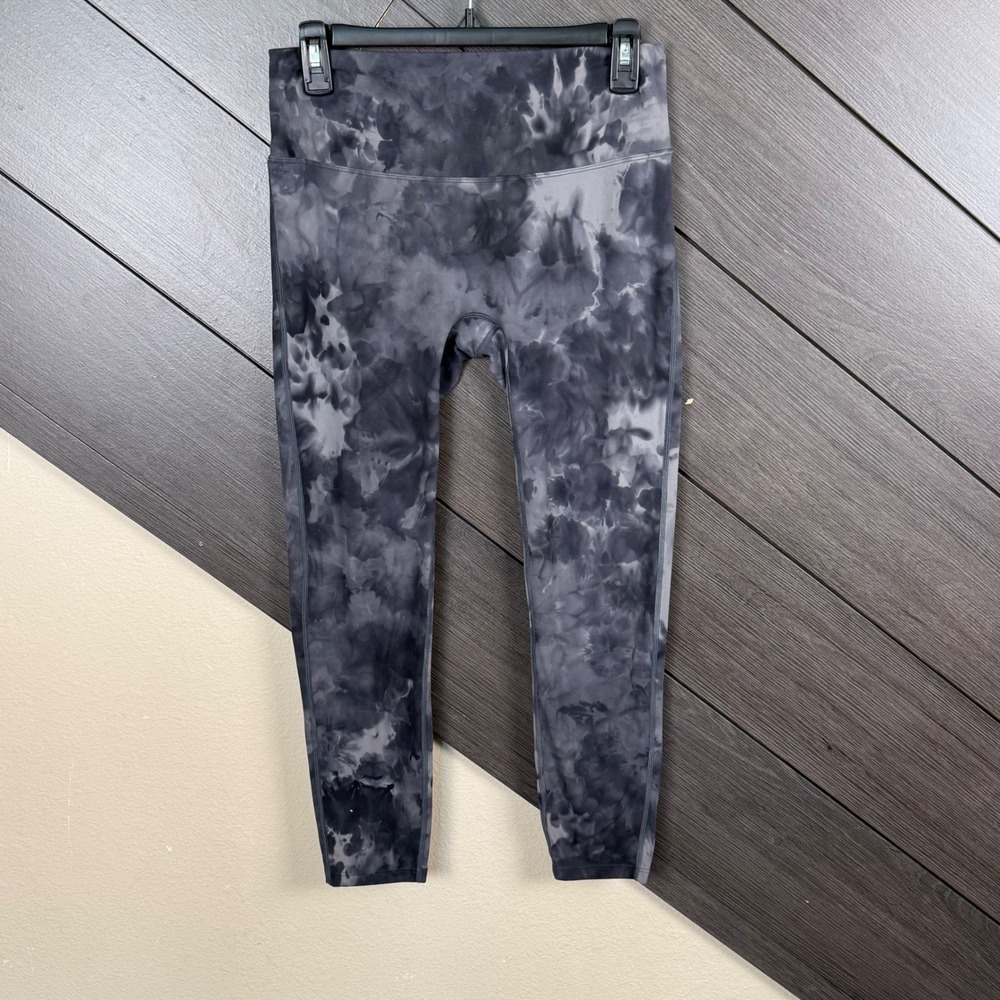 Lululemon Women's Align Style Leggings Size 6 Gray Black Tie Dye 25" Activewear
